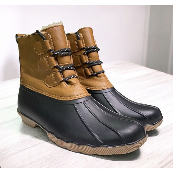 Alpine Woods Insulated Duck Boots Women's Rider Midi Inner Leopard Print Size 9M - Picture 1 of 11